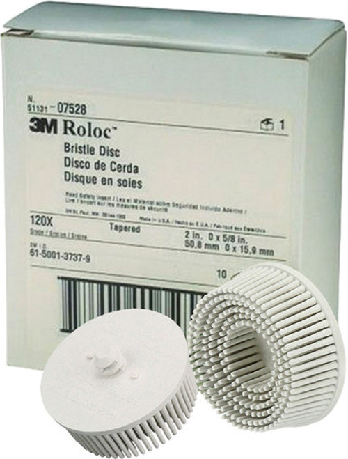2" 120 GRIT WHITE BRISTLE DISCS, BOX OF 10