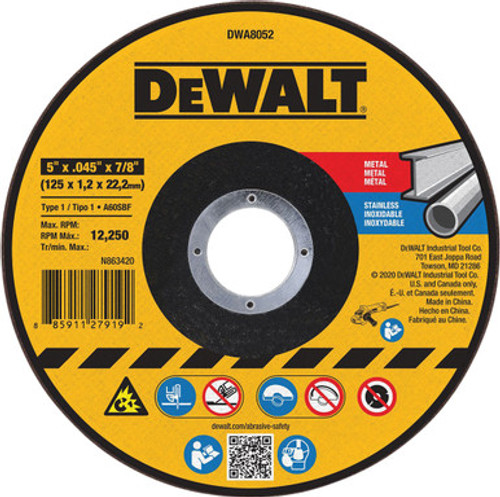 5" X .045" X 7/8" METAL CUTTING WHEEL