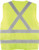 CSA APPR. POLYEST. TRAFFIC VEST, HI-VIS YELLOW-GREEN, 2" WIDE 360° HRZ. STRIPES, 2 VRT. STRIPES, X IN BACK – XL