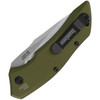 KS7100OL Launch 1 AUTO CPM-154 Satin Plain Blade, Olive Green Aluminum Handle