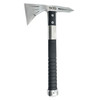 SOGF182NCP 7" satin finish 3Cr13 stainless head with 3" cutting edge and pick. Grooved black fiberglass reinforced nylon handles. Satin finish metal pommel. Black nylon belt sheath