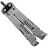 SOGPA2001CP 6.8" overall. Stainless handle. Tools include: Needlenose pliers l Wire cutter l Large blade l Ruler l Bottle opener l Small screwdriver l Serrated blade l Wire crimper l File l Metric ruler l Awl l Can opener l Mini screwdriver l Phillips screwdriver l Saw blade l Bolt gripper l Protractor l Jewelry driver l 1/4" drive l Chisel l Magnetic bit holder. Includes 12 piece hex bit set. Black synthetic belt sheath.