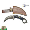 TITAN - TD-197 Damascus Karambit with Black Canvas Micarta Scales