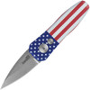 KS7500USA Auto Launch 4 Button Lock USA stonewash finish CPM-154 stainless blade. American flag Handle