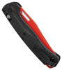 15535OR-01 TAGGEDOUT  Orange Non-Corrosion CPM-MagnaCut Clip Point Blade / Carbon Fiber Handle