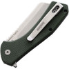 KS3445MCG Static Framelock  stonewash finish D2 tool steel blade. Green micarta handle