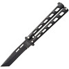 BC115TAND 5" closed. 3.38" Damascus steel tanto blade. Silver vein powder coated zinc handle.