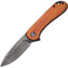 Elementum Flipper Knife Wood Handle (2.96" Damascus Blade)