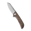 Fritch Flipper Knife Dark Brown Matrix Micarta Handle