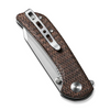 Fritch Flipper Knife Dark Brown Matrix Micarta Handle