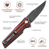 Orion-03RB Liner Lock,3.62" D2 Steel,G10 Handle