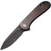 Elementum Flipper Knife Wood Handle (2.96" Black SW D2 Blade)