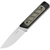 KI1063A6 6.5" (16.51cm) overall. 3" (7.62cm) satin finish 14C28N Sandvik stainless blade. Full tang. Lanyard hole. Black G10 and green canvas micarta handle. Black Kydex belt sheath.