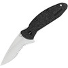 KS1620ST Scallion Linerlock A/O Black Partially Serrated