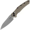 KS6777FDESW stonewash finish CPM MagnaCut stainless sheepsfoot blade. Dark Earth aluminum handle
