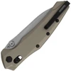 KS6777FDESW stonewash finish CPM MagnaCut stainless sheepsfoot blade. Dark Earth aluminum handle