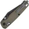 KS6106DAM Bel Air DuraLock black finish Damascus steel clip point blade. Green canvas micarta handle