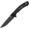 ZT0450MMC Vegas Forge Stainless Damascus Blade / Black and Blue Fat Carbon Fiber Handle