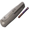 VANG043 Satin finish Bohler M390 stainless blade. Gray stonewash finish titanium handle. Additional Timascus pocket clip