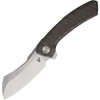 VANG016 Satin finish Bohler M390 stainless cleaver style blade. Flame anodized titanium handle