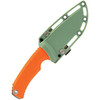 SOG17060343 9" (22.86cm) overall. 4.25" (10.8cm) stonewash finish 440 stainless blade. Orange textured GRN handle. Full tang. Lanyard hole. Adjustable UMS compatible sheath. Green nylon belt sheath. Clam packed.
