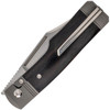 JW54379 4.13" (10.49cm) closed. 3.25" (8.26cm) satin finish S90V steel clip point blade. Dark sand blast finish titanium handle with Ebony wood inlay.