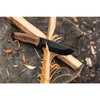 BVRBSH4 9.88" (25.1cm) overall. 5" (12.7cm) black coated 1066 carbon steel blade. Walnut handle. Full, extended tang. Lanyard hole. Brown leather belt sheath.