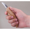 BVRC2 6.5" (16.51cm) overall. 1.5" (3.81cm) 1066 carbon steel blade. Ash wood handle.