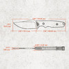 VOSD0406 6.88" (17.48cm) overall. 3" (7.62cm) stonewash finish Nitro V steel clip point blade. Copper raindrop micarta handle. Full tang. Lanyard hole. S. O. A. R. Clip. Black Kydex belt sheath.