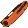 VOSA4606 4.75" (12.07cm) closed. 3.38" (8.59cm) black stonewash finish flat ground S35VN stainless drop point blade. Orange aluminum handle. Thumb pull. Thumb stud. Lanyard hole. Pocket clip. Extended tang. Black nylon zippered storage case.