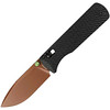 VOSA4110 3.88" (9.86cm) closed. 2.88" (7.32cm) 14C28N Sandvik stainless drop point blade. Black G10 handle. Thumb stud. Pocket clip. Copper Dune finish blade. Black nylon zippered storage case.