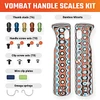 VOSW0108 Includes: (1) pair Omega springs; (2) Handle screw sets, black and gray (4) T8 screws each; (2) Clip screw sets, black and gray (2) screws each; (5) Thumb studs, black, blue, gold, red, green; (2) Clip plates, blue and green with no logo; (1) Pair handle scales. Micarta construction. Color: Coral Orbit bamboo.