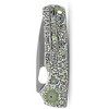 VOSA2620 4.13" (10.49cm) closed. 3" (7.62cm) satin finish 14C28N Sandvik stainless drop point blade. White G10 handle. Thumb pull. Lanyard hole. Pocket clip. Doodle Monster handle artwork. Black nylon pouch.