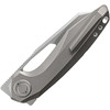 VOSA4301 4.75" (12.07cm) closed. 3.5" (8.89cm) satin finish Bohler M390 stainless reverse tanto blade. Gray titanium handle. Extended tang. Thumb pull. Lanyard hole. Pocket clip.