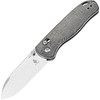 KIV3619C3 4.13" (10.49cm) closed. 3" (7.62cm) stonewash finish 154CM stainless blade. Gray micarta handle. Thumb stud. Lanyard hole. Pocket clip.
