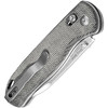 KIV3619C3 4.13" (10.49cm) closed. 3" (7.62cm) stonewash finish 154CM stainless blade. Gray micarta handle. Thumb stud. Lanyard hole. Pocket clip.