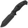 KI1105A3 10.63" (27cm) overall. 5.25" (13.34cm) black coated 1095HC steel clip point blade. Black G10 handle. Full, extended tang. Lanyard hole. Black Kydex belt sheath.