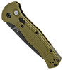 9070SBK-03 Claymore AUTO Folding 3.6" 154CM Cobalt Black Drop Point Combo Blade, Ranger Green Grivory Handle