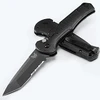 9071SBK-02 Claymore AUTO Folding 3.6" 154CM Cobalt Black Combo Tanto Blade, Black Grivory Handle
