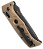 2750GY-05 Shane Sibert AUTO Adamas Folding 3.78" MagnaCut Tungsten Gray Plain Drop Point Blade, Desert Tan G10 Handles, Ballistic Nylon Sheath