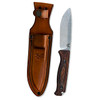 15002 Hunt Saddle Mountain Skinner Fixed Blade Knife 4.2" S30V Drop Point, Stabilized Wood Handle, Leather Sheath