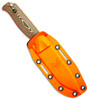 15002-1 Hunt Saddle Mountain Skinner Fixed Blade Knife 4.2" S90V Drop Point, Richlite/Orange G10 Handles, Orange/Black Boltaron Sheath