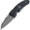 HO16102 Automatic opening.3.88" (9.86cm) closed. 2.75" (6.99cm) gray Cerakote finish 154CM stainless Wharncliffe blade. Black G10 handle. Pocket clip. Automatic button deployment with manual safety. Impact pommel.