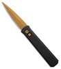 Pro-Tech Automatic Knife Black Aluminum Handle, 4.00" Tan PVD 154CM Spear-Point Blade