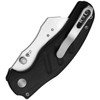 KIV348829JSA3 4.13" (10.49cm) closed. 2.88" (7.32cm) 5Cr15MoV stainless blade. Black G10 handle. Pocket clip. Tweezers and toothpick in handle. Snap-in blade system. Comes with six replaceable blades. Satin finish blade holder.