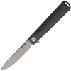 KARB110 4.25" (10.8cm) closed. 3.25" (8.26cm) satin finish CPM-20CV stainless blade. Stonewash finish titanium handle. Extended tang. Lanyard hole. Pocket clip. Made by We Knife Co Ltd. Designed by Ken Onion. Gift tin.