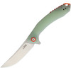 J1906NTG 4.75" (12.07cm) closed. 3.5" (8.89cm) stonewash finish D2 tool steel blade. Jade G10 handle. Extended tang. Lanyard hole. Pocket clip.