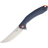 J1906GYC 4.75" (12.07cm) closed. 3.5" (8.89cm) stonewash finish D2 tool steel blade. Blue-Gray G10 handle. Extended tang. Lanyard hole. Pocket clip.