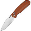 J1954LBN 4.38" (11.13cm) closed. 3.38" (8.59cm) stonewash finish AR-RPM9 stainless drop point blade. Brown canvas micarta handle. Thumb stud. Lanyard hole. Pocket clip. Black nylon zippered storage case.