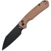 J1945BBN 4.25" (10.8cm) closed. 3.25" (8.26cm) black PVD coated AR-SFII steel Wharncliffe blade. Brown FRN handle. Thumb stud. Lanyard hole. Pocket clip. Black nylon zippered storage case.